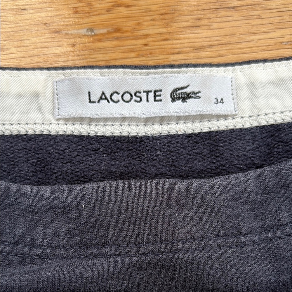 Lacoste Blue and White Long Sleeve Tee with Nautical Stripes - Picture 2 of 4